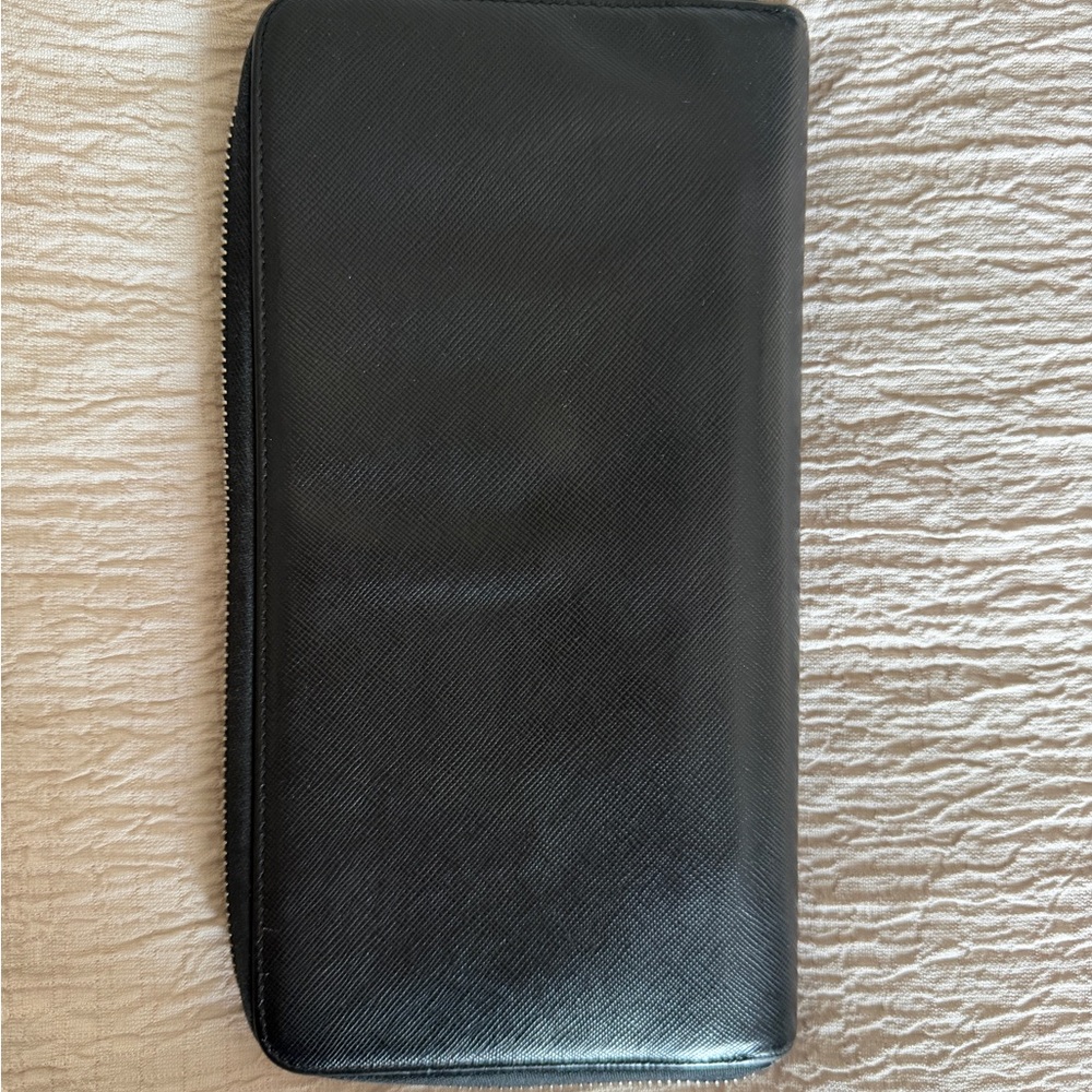 Prada Black and Navy Zip-Around Organizer Wallet - Picture 2 of 6
